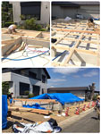 土台伏せと屋根垂木の加工